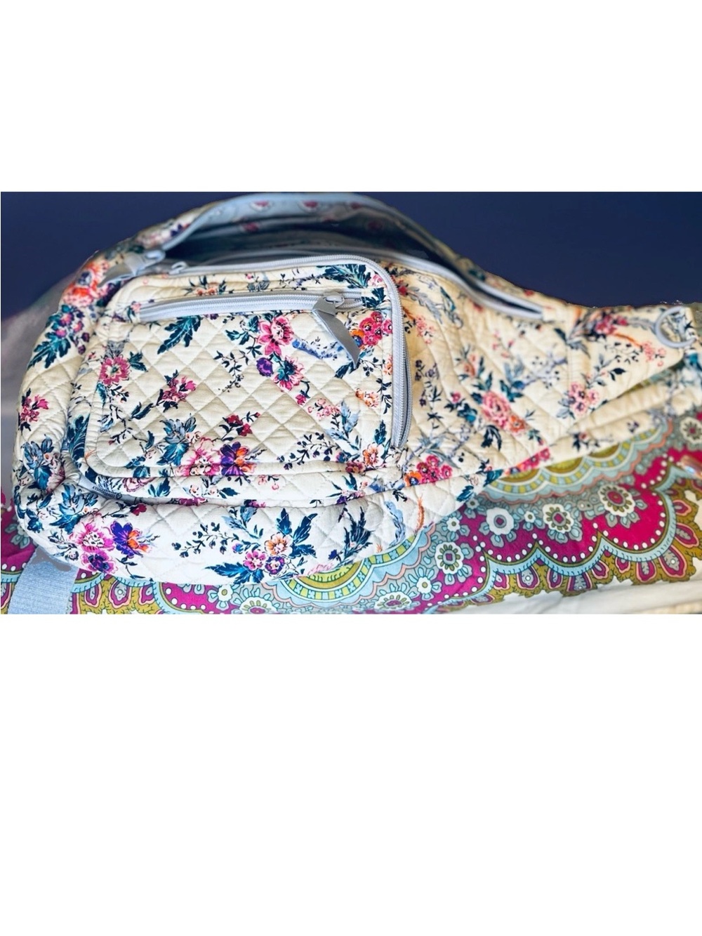 Vera Bradley Quilted Floral Sling Bag - Multi Floral, Excellent Condition - Picture 11 of 14